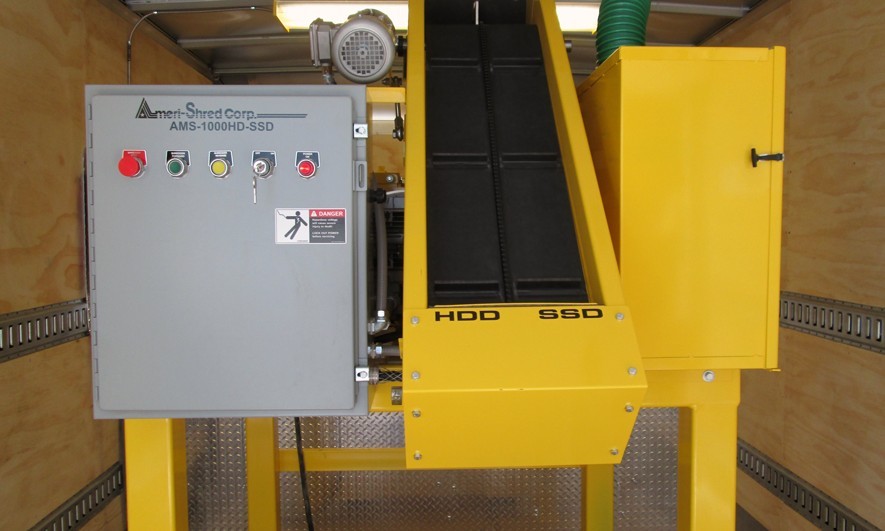 AMS-1000HD-SSD Shredder with Stand Truck