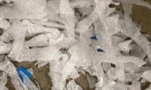 shredded foam medical waste packaging
