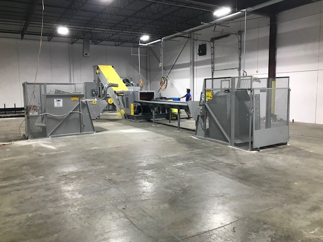 Used 125 HP Strip Cut Paper Shredding System