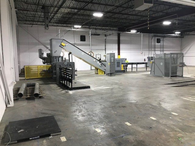 Used AMS-12500 Strip Cut Paper Shredding System
